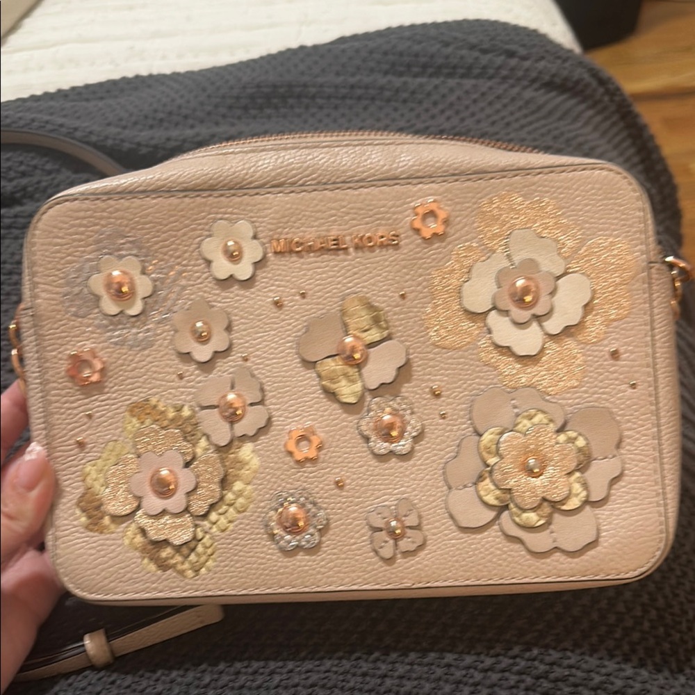 Michael Kors Blush Floral Embellished Bag